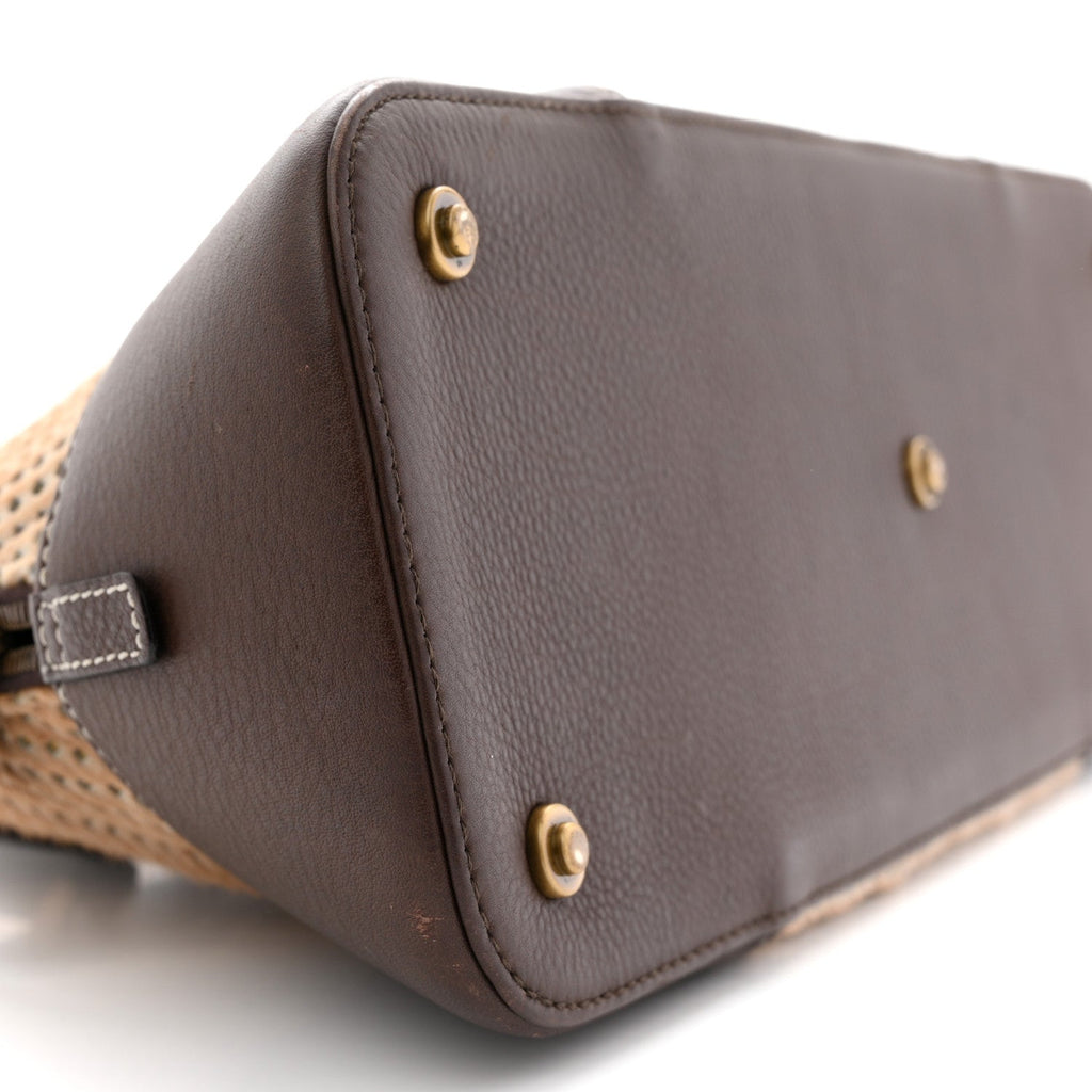 Christian Dior Pony Hair Calfskin Cadillac Tote Brown