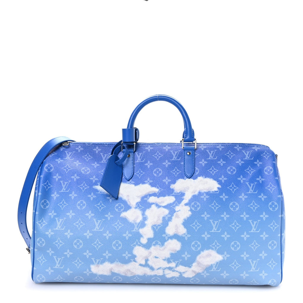 Louis Vuitton Monogram Clouds Keepall Bandouliere 50 Blue
