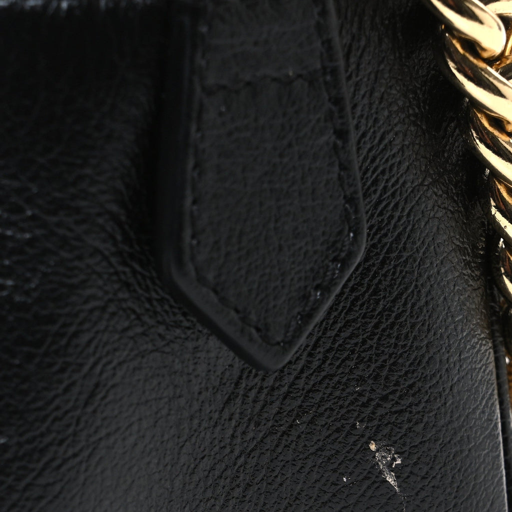 Gucci Monogram Matelasse Diagonal Small GG Marmont Chain Shoulder Bag Beige Black