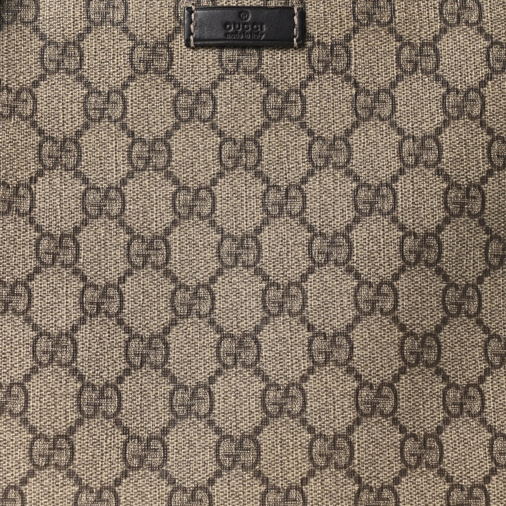 Gucci GG Supreme Monogram Medium Flat Messenger Bag Dark Brown