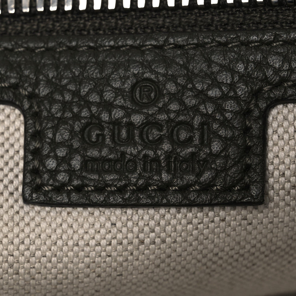 Gucci Piuma Calfskin Jumbo GG Embossed Medium Wristlet Messenger Bag Green