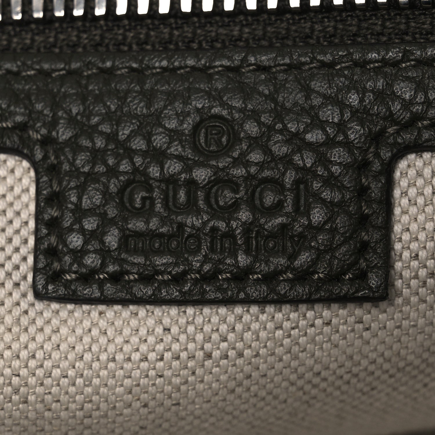 Gucci Piuma Calfskin Jumbo GG Embossed Medium Wristlet Messenger Bag Green