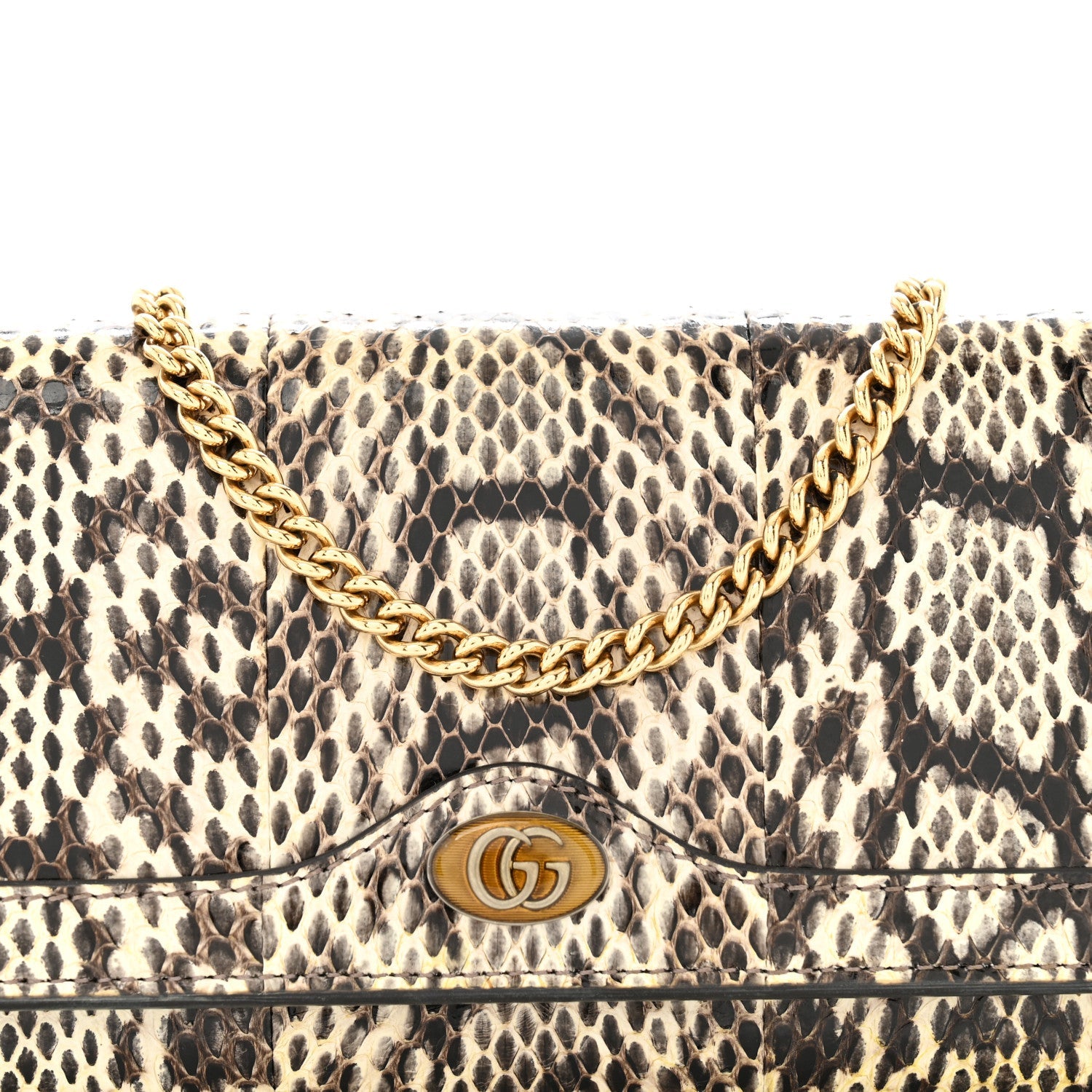 Gucci Snakeskin GG Ophidia Wallet On Chain Roccia