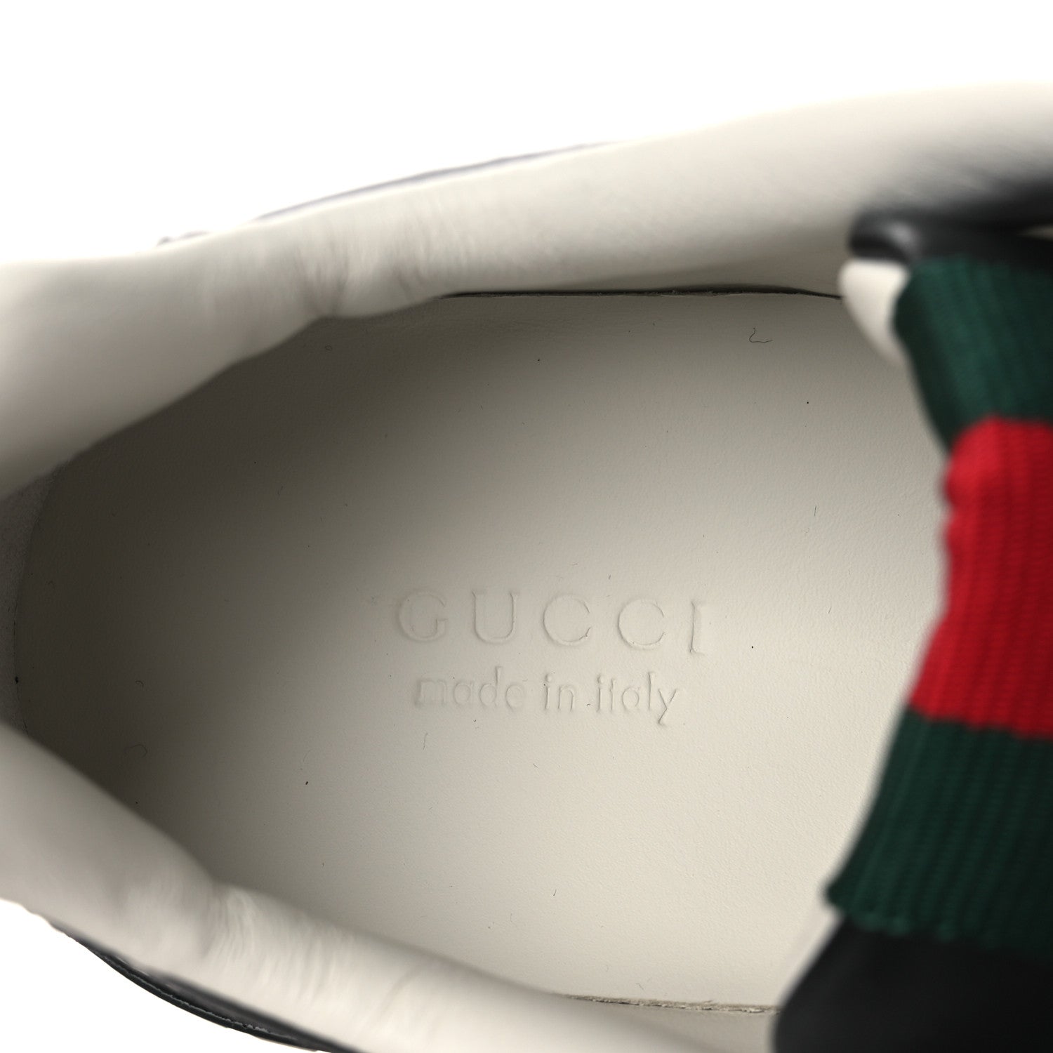 Gucci Calfskin Suede GG Monogram Re-Web Womens Sneakers 38 White Black