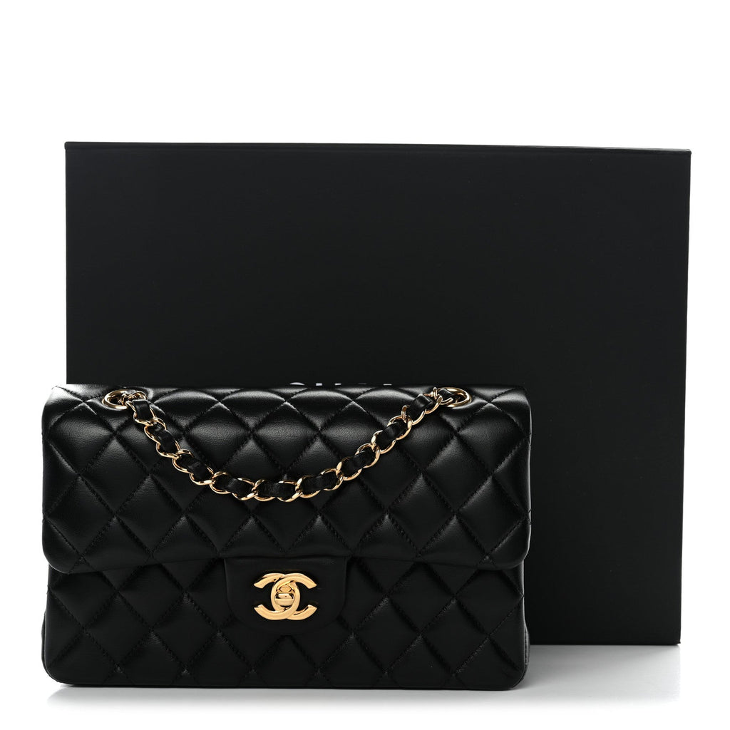 Chanel Lambskin Quilted Small Double Flap Black