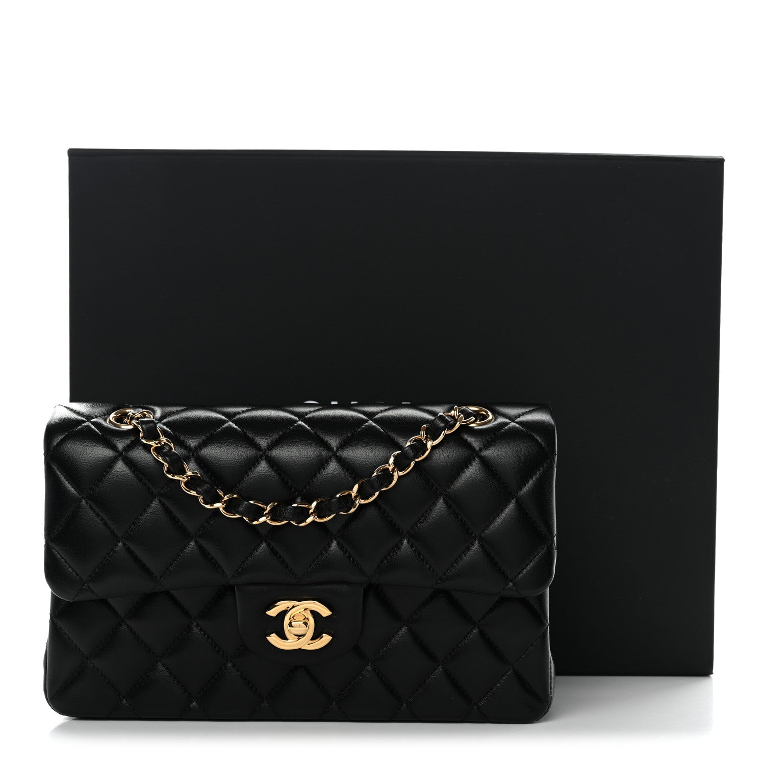 Chanel Lambskin Quilted Small Double Flap Black