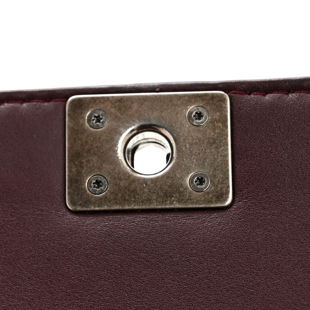 Chanel Patent Small Boy Reverso Flap Burgundy