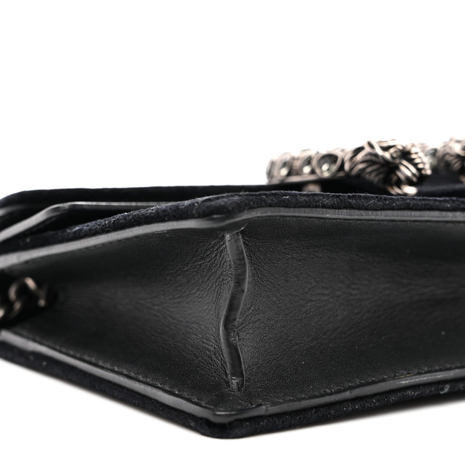 Gucci Suede Super Mini Dionysus Shoulder Bag Black