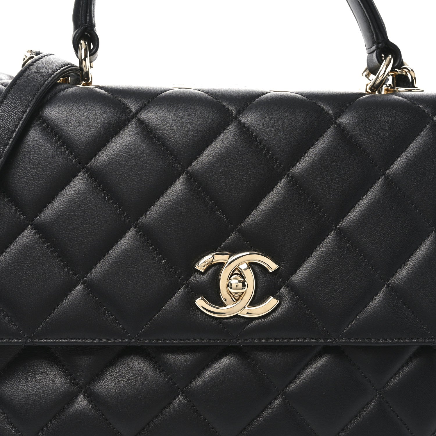 Chanel Lambskin Quilted Large Trendy CC Dual Handle Flap Bag Black