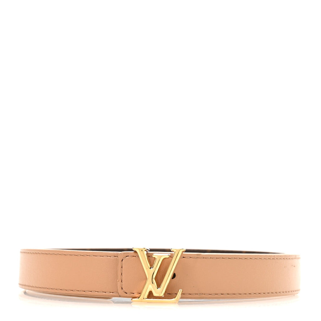 Louis Vuitton Calfskin Monogram 20mm LV Iconic Reversible Belt 75 30 Arizona Beige