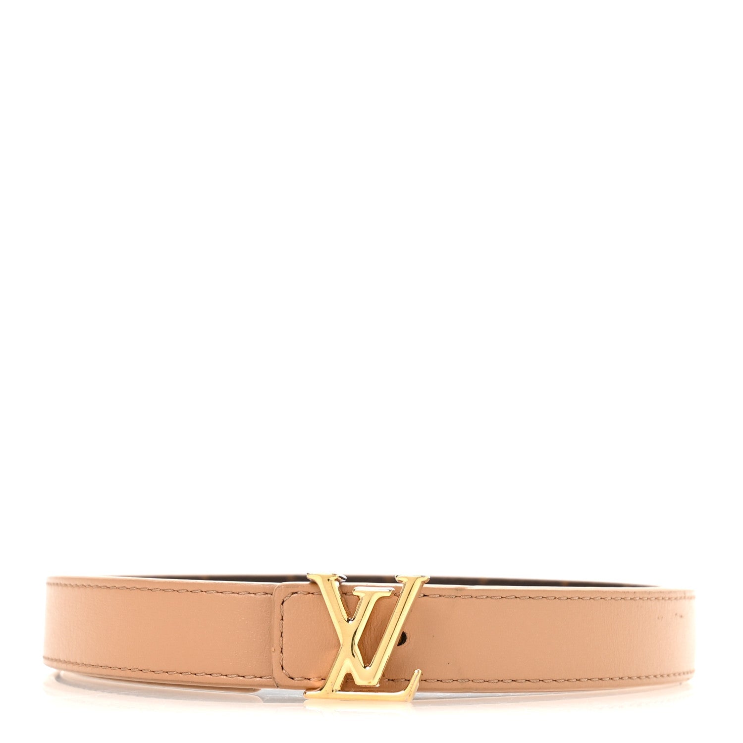 Louis Vuitton Calfskin Monogram 20mm LV Iconic Reversible Belt 75 30 Arizona Beige