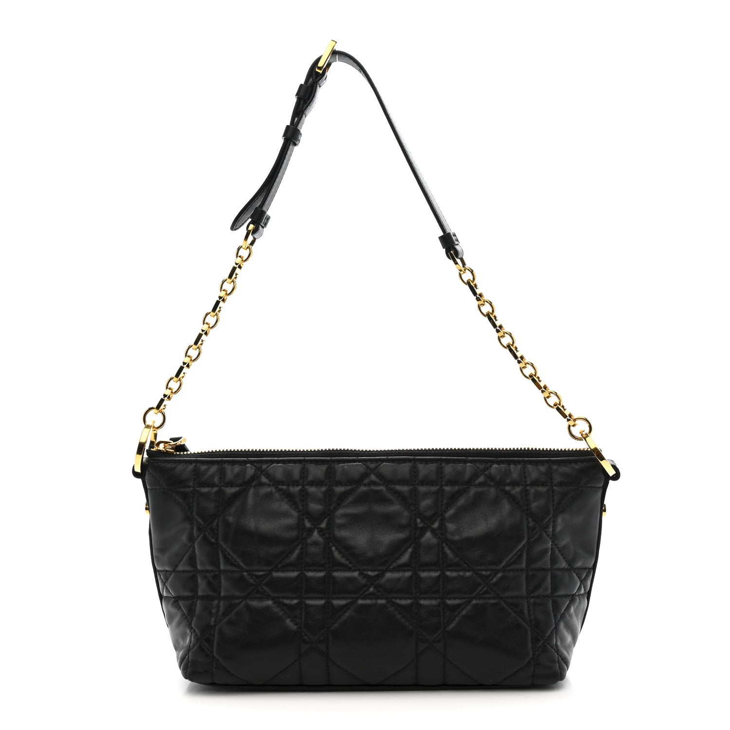 Christian Dior Lambskin Macrocannage DiorStar Hobo Bag Black