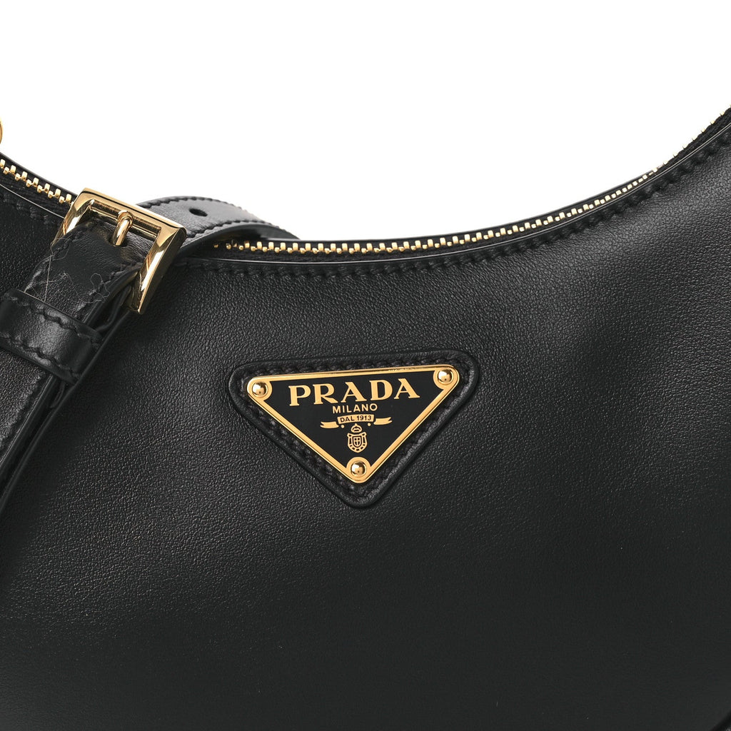 Prada Soft Calfskin Mini Arque Shoulder Bag Black