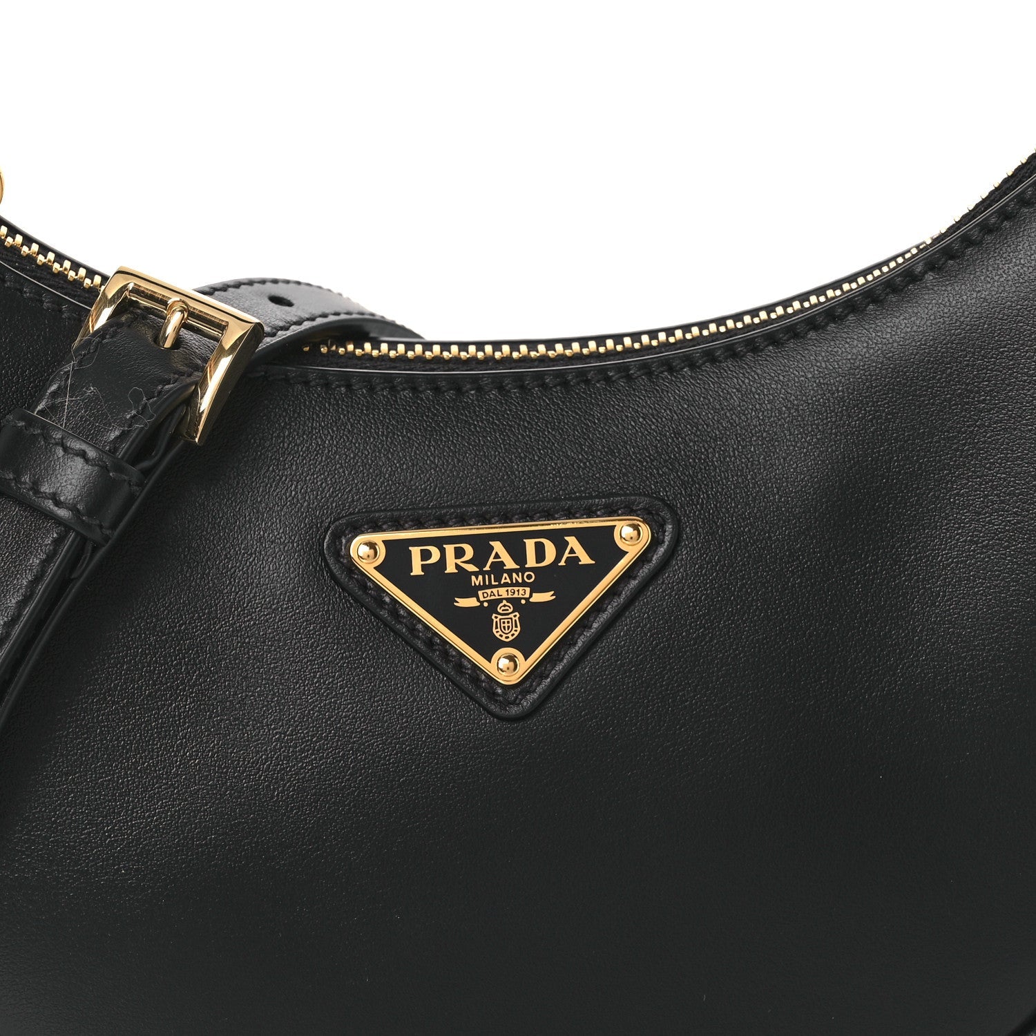 Prada Soft Calfskin Mini Arque Shoulder Bag Black