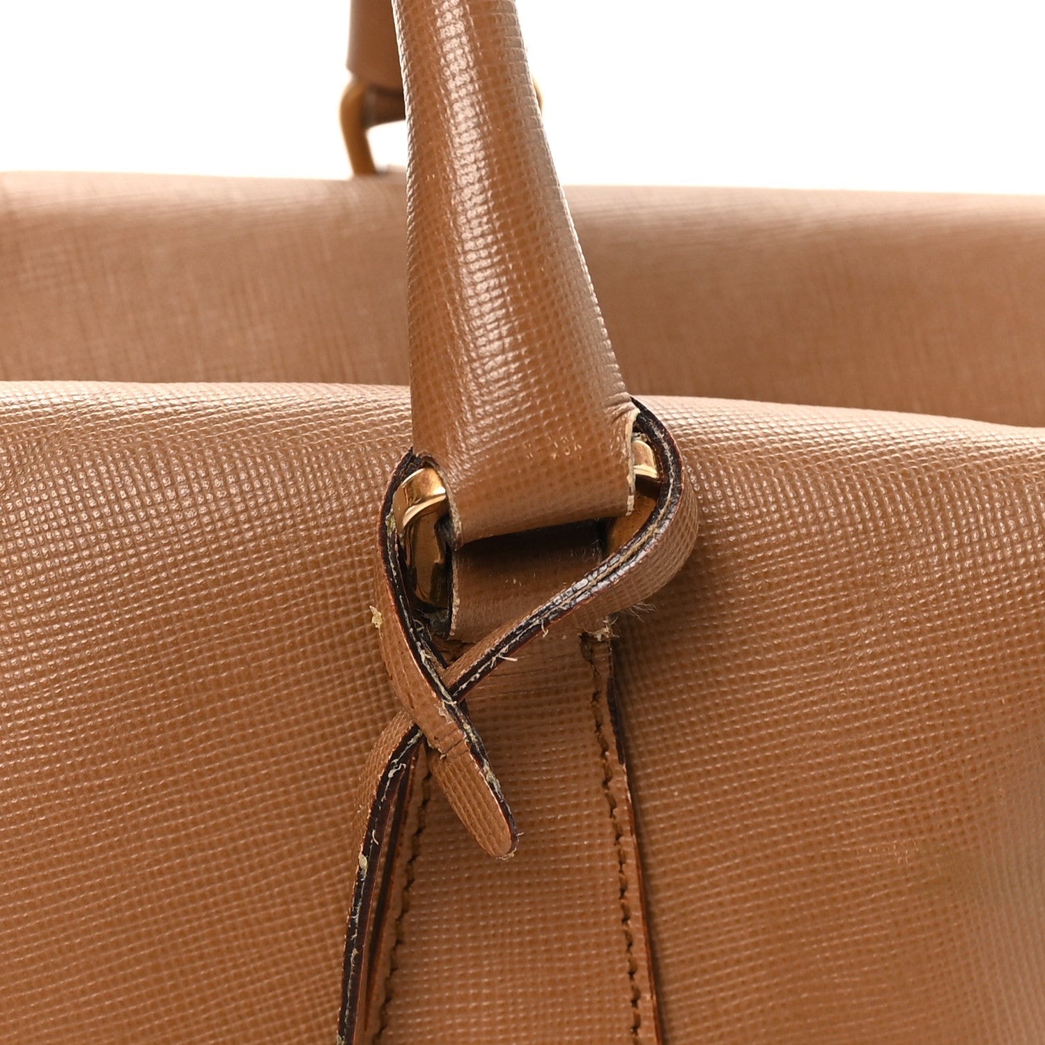Prada Saffiano Rectangular Shoulder Bag Brown
