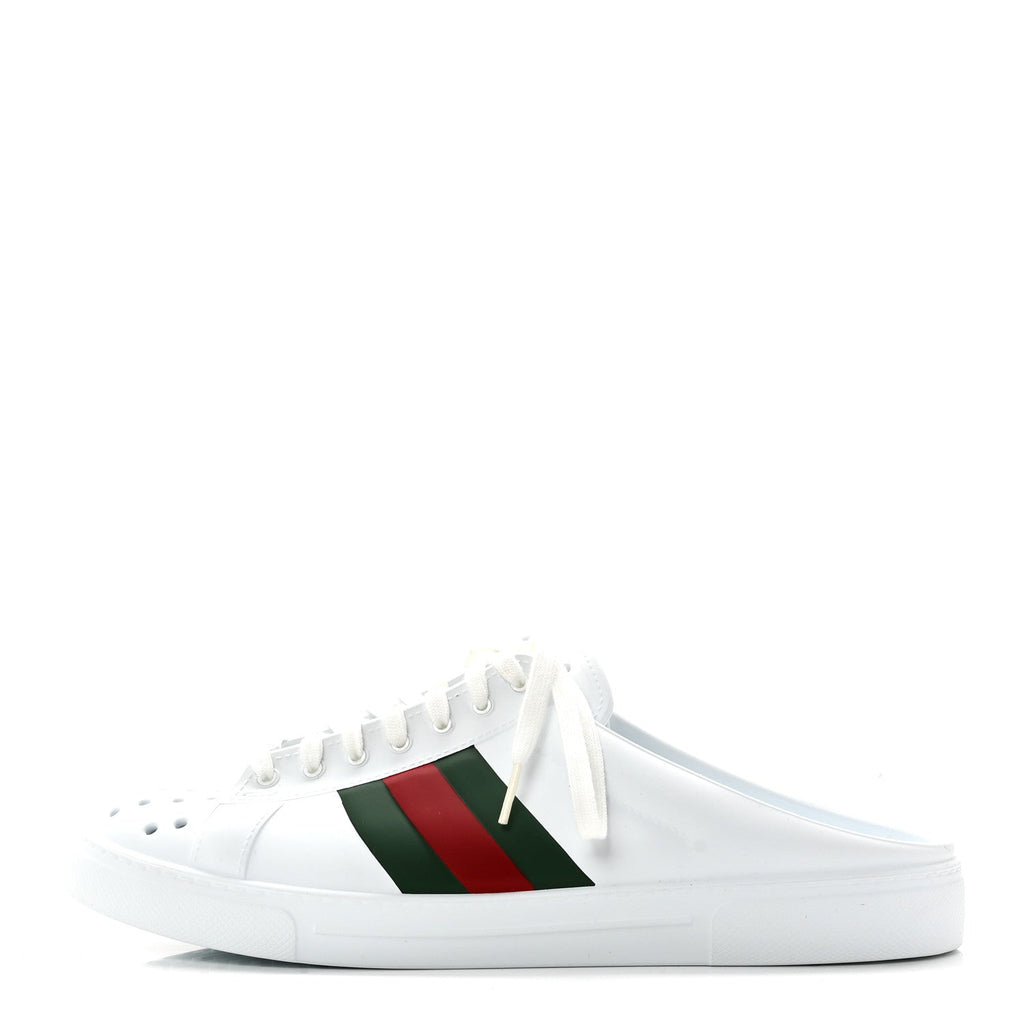 Gucci Rubber Ace Sabot Mules 41 Great White