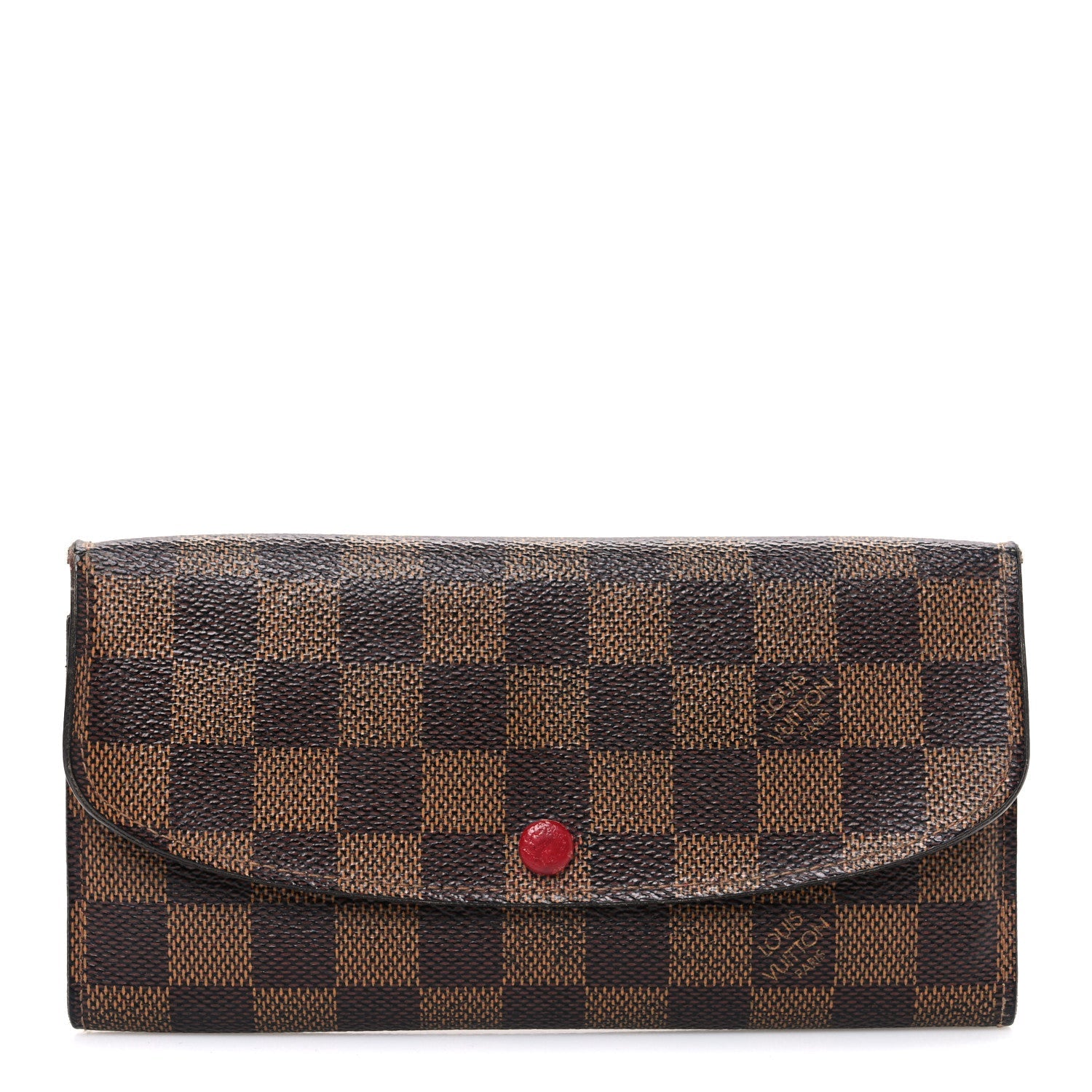 Louis Vuitton Damier Ebene Emilie Wallet Red