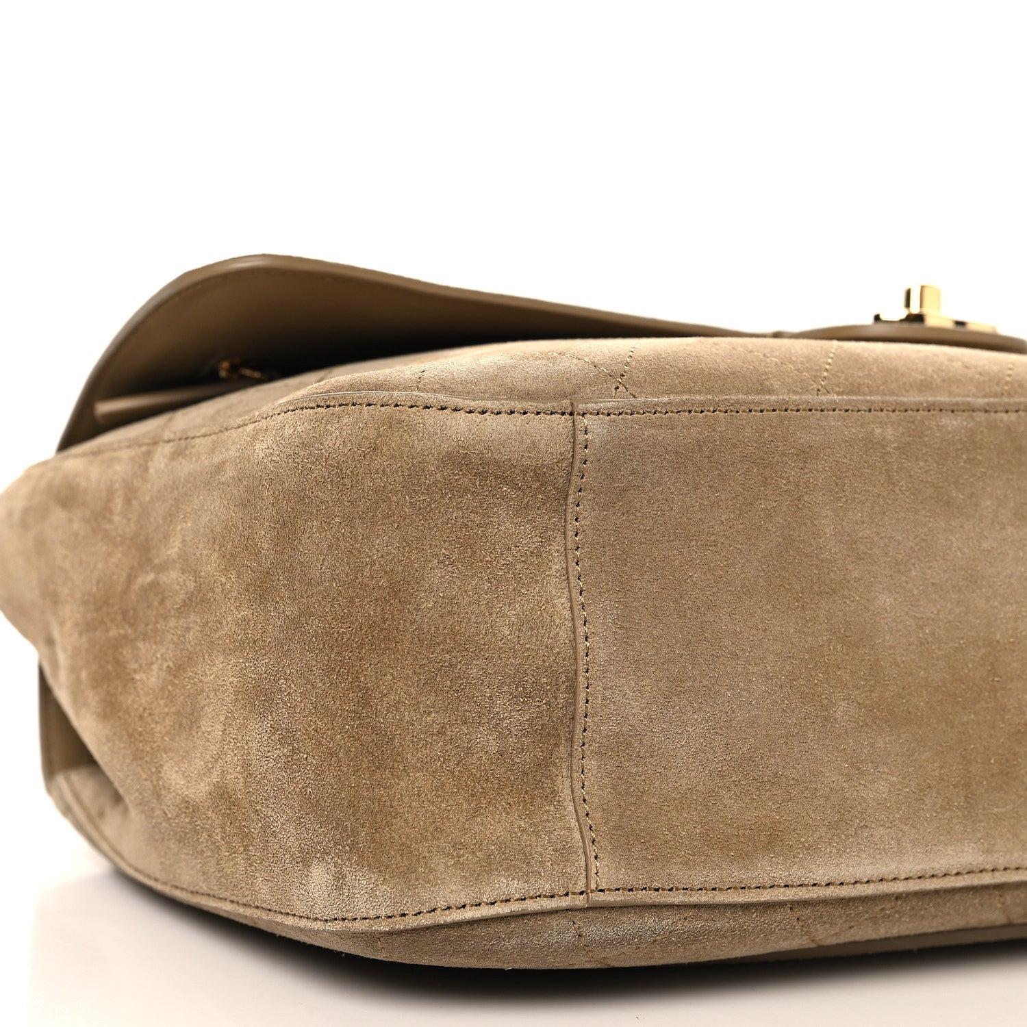 Chanel Suede Calfskin Small Souplissimo Maxi Flap Dark Beige