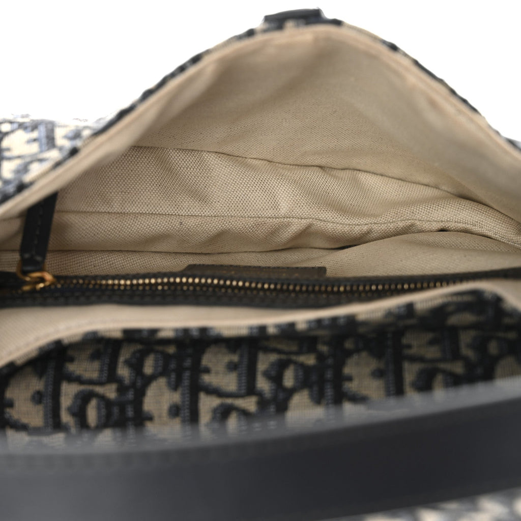 Christian Dior Oblique Saddle Bag Blue