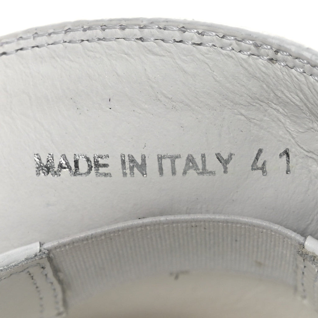 Prada Spazzolato Triangle 50mm Loafers 41 White