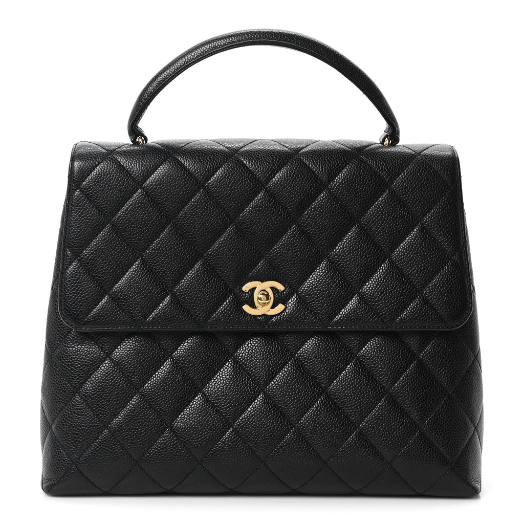 Chanel Caviar Quilted Jumbo Kelly Flap Black
