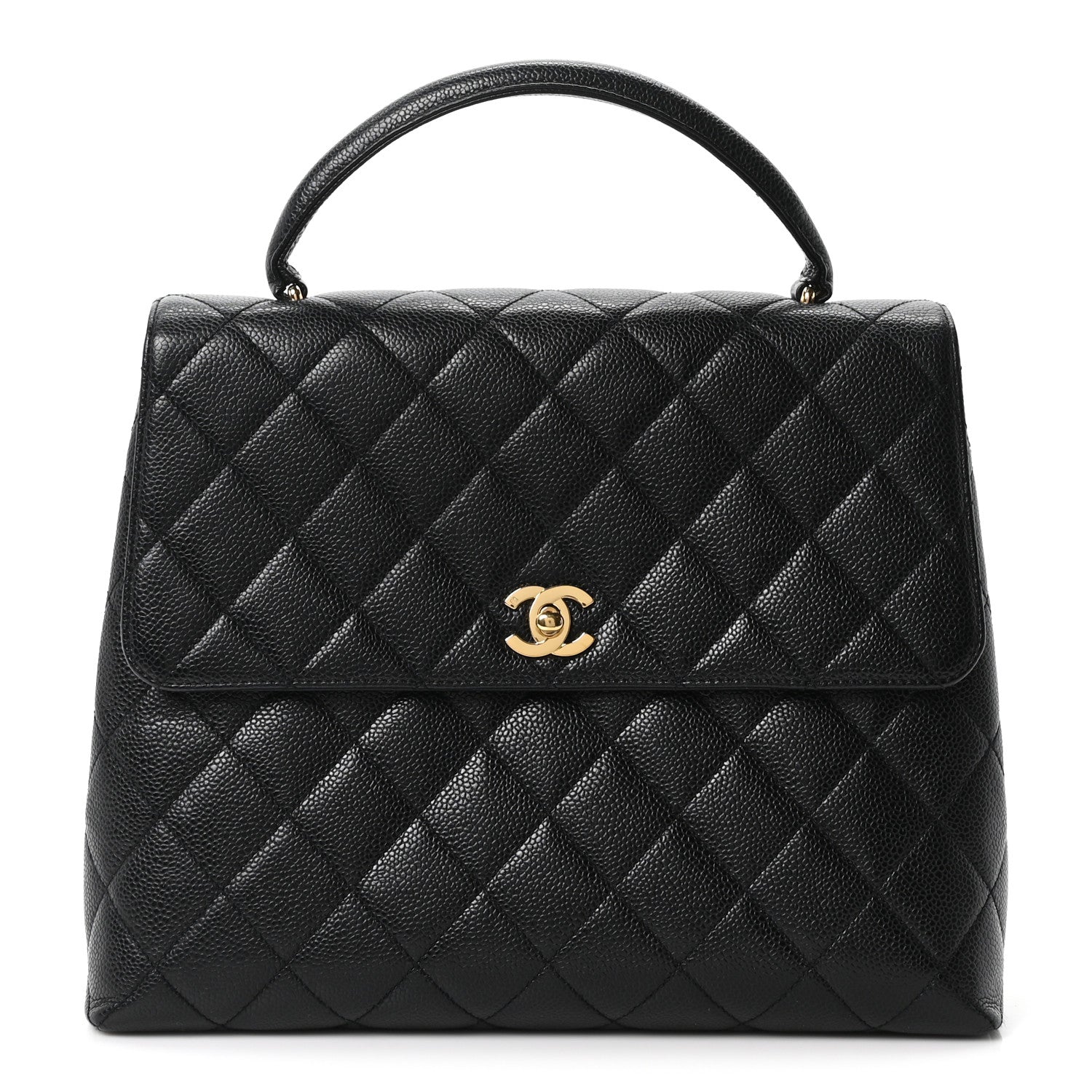 Chanel Caviar Quilted Jumbo Kelly Flap Black