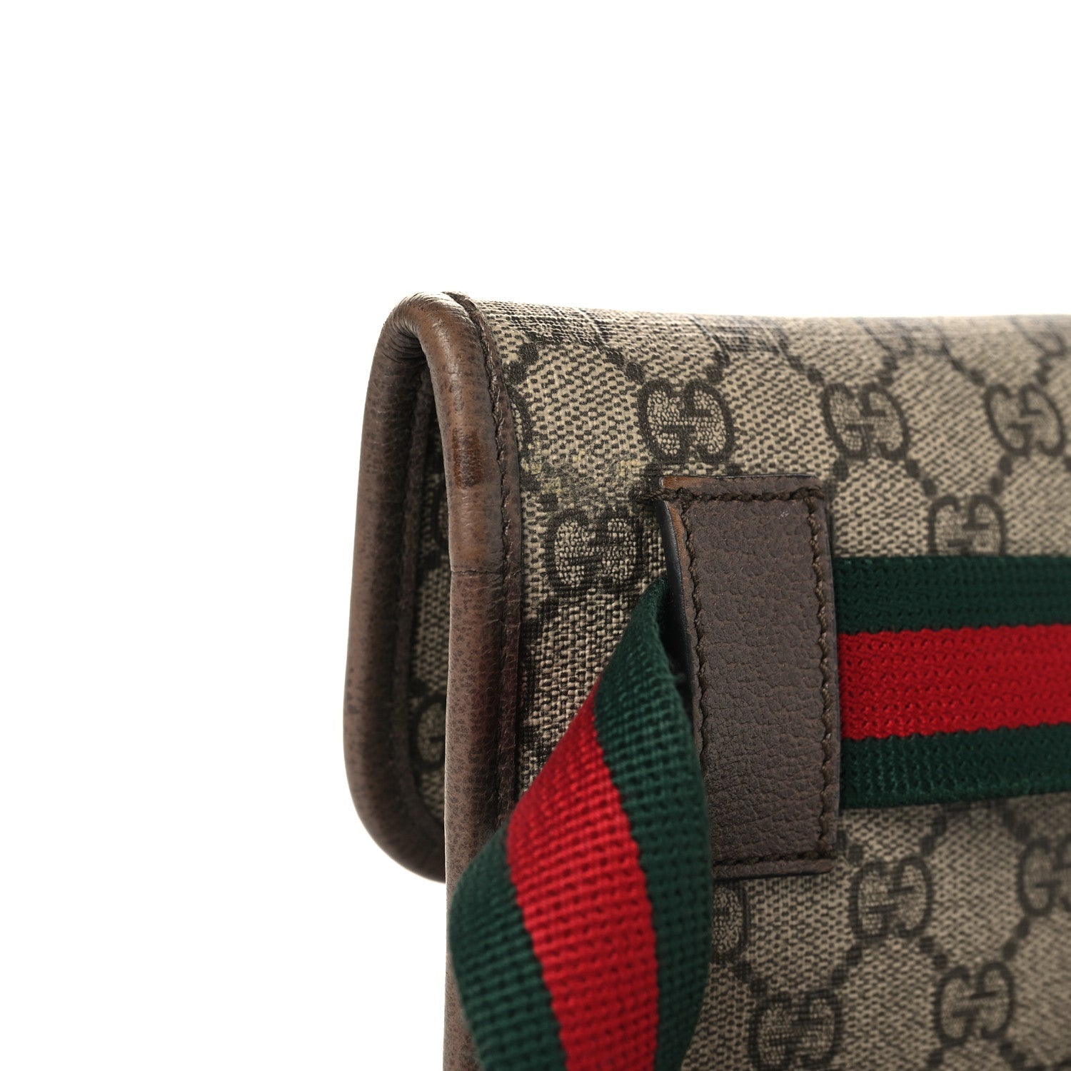 Gucci GG Supreme Monogram Neo Vintage Web Belt Bag Brown