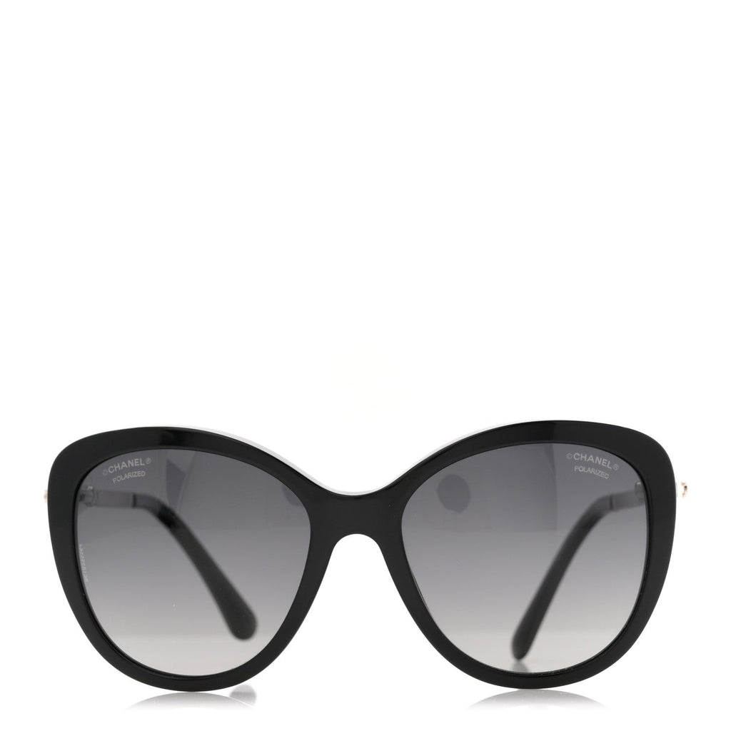 Acetate Pearl Polarized Winter Butterfly Sunglasses 5338-H Black