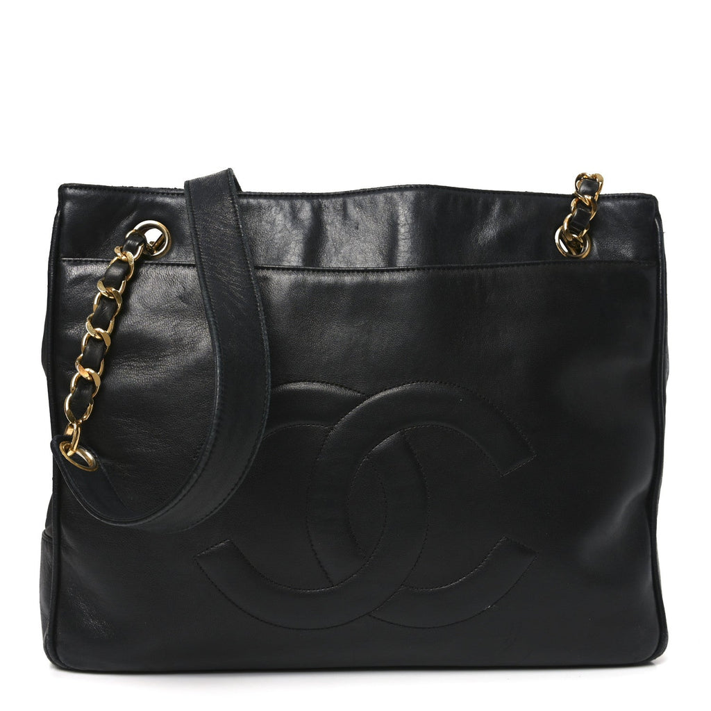 Chanel Lambskin CC Shoulder Bag Black