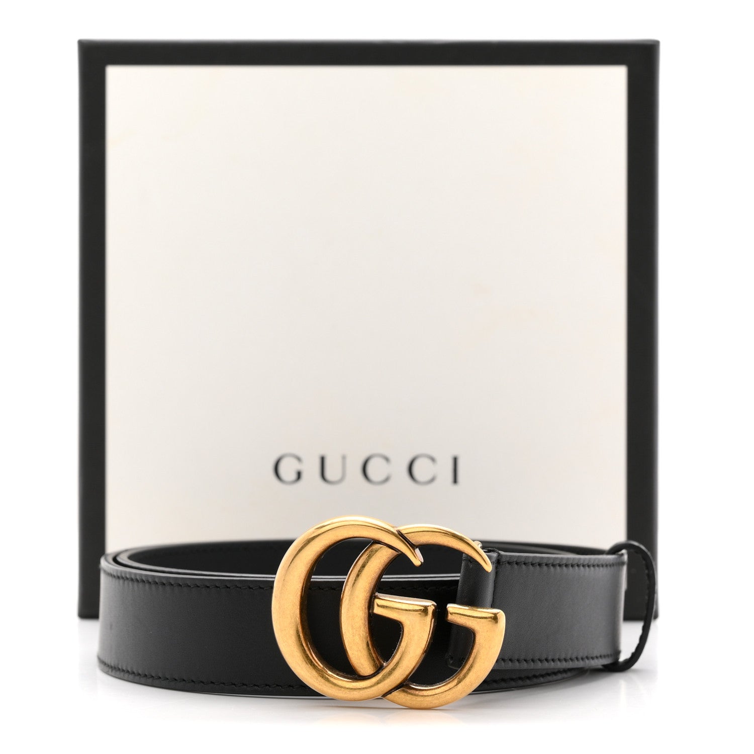 Gucci Calfskin Double G 30mm Belt 80 32 Black