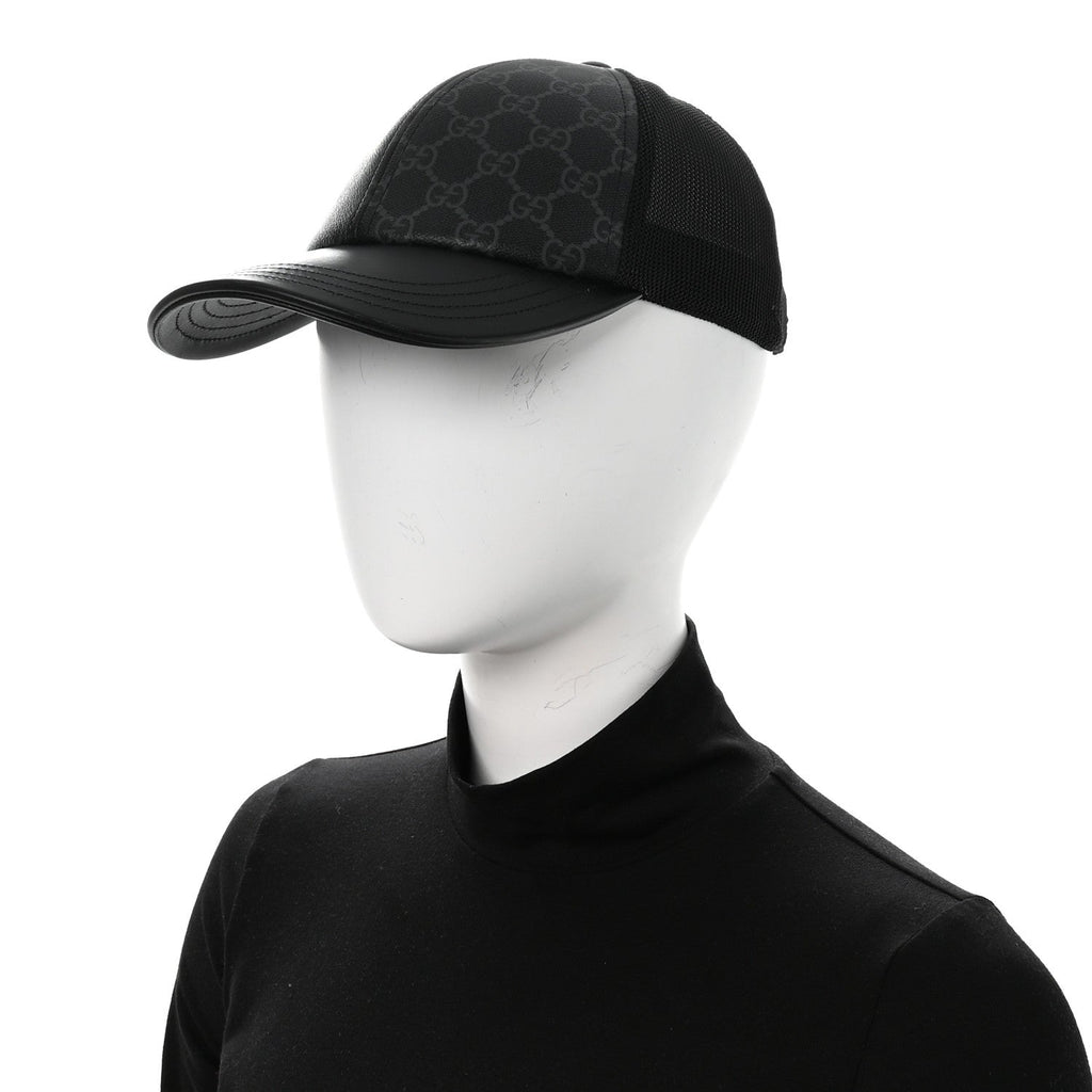 Gucci GG Supreme Monogram Baseball Hat S Black