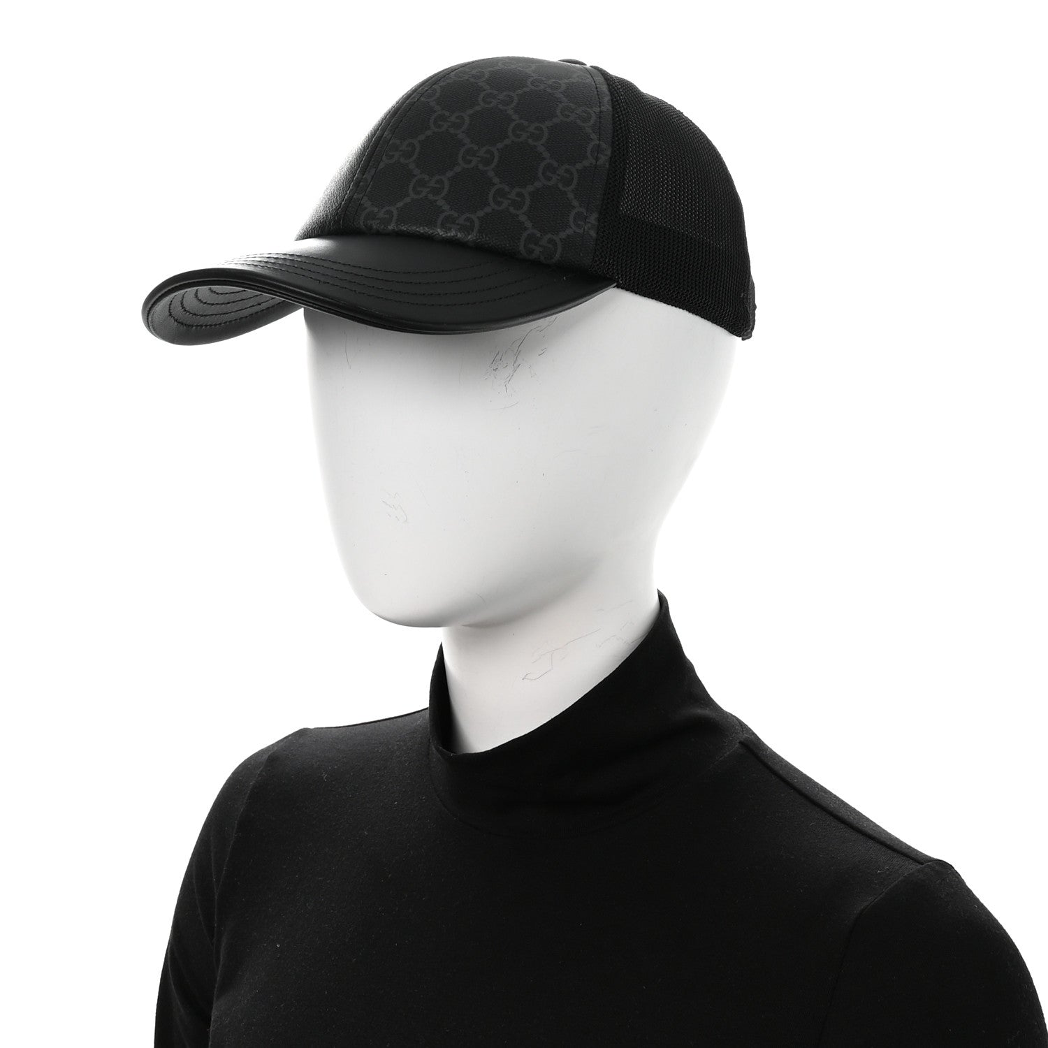 Gucci GG Supreme Monogram Baseball Hat S Black