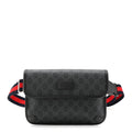 Gucci GG Supreme Monogram Web Slim Belt Bag Black Grey
