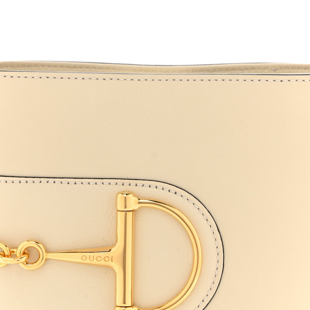 Gucci Arabella Calfskin Horsebit 73 Mini Bucket Bag White