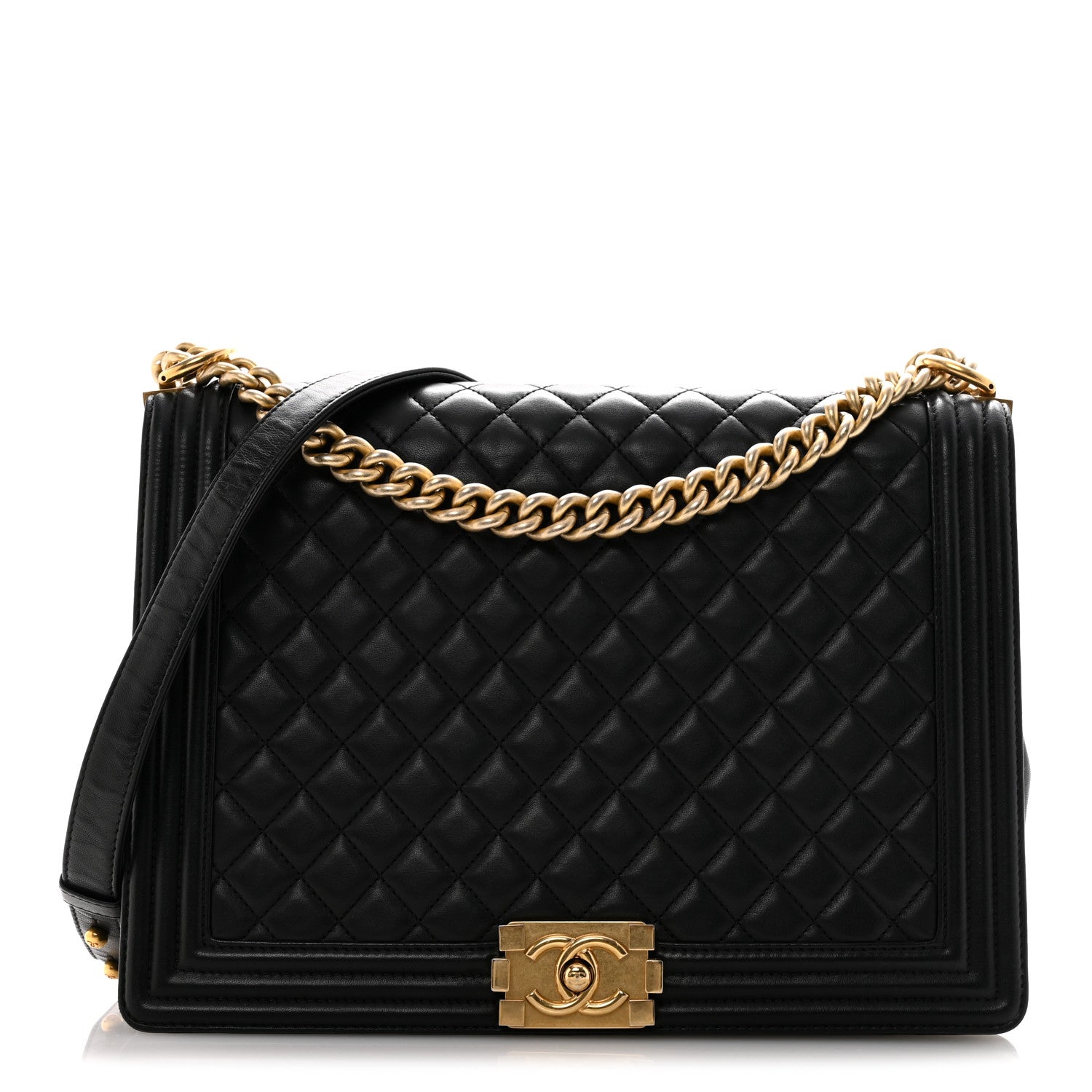 Chanel Lambskin Quilted Large Boy Flap Black