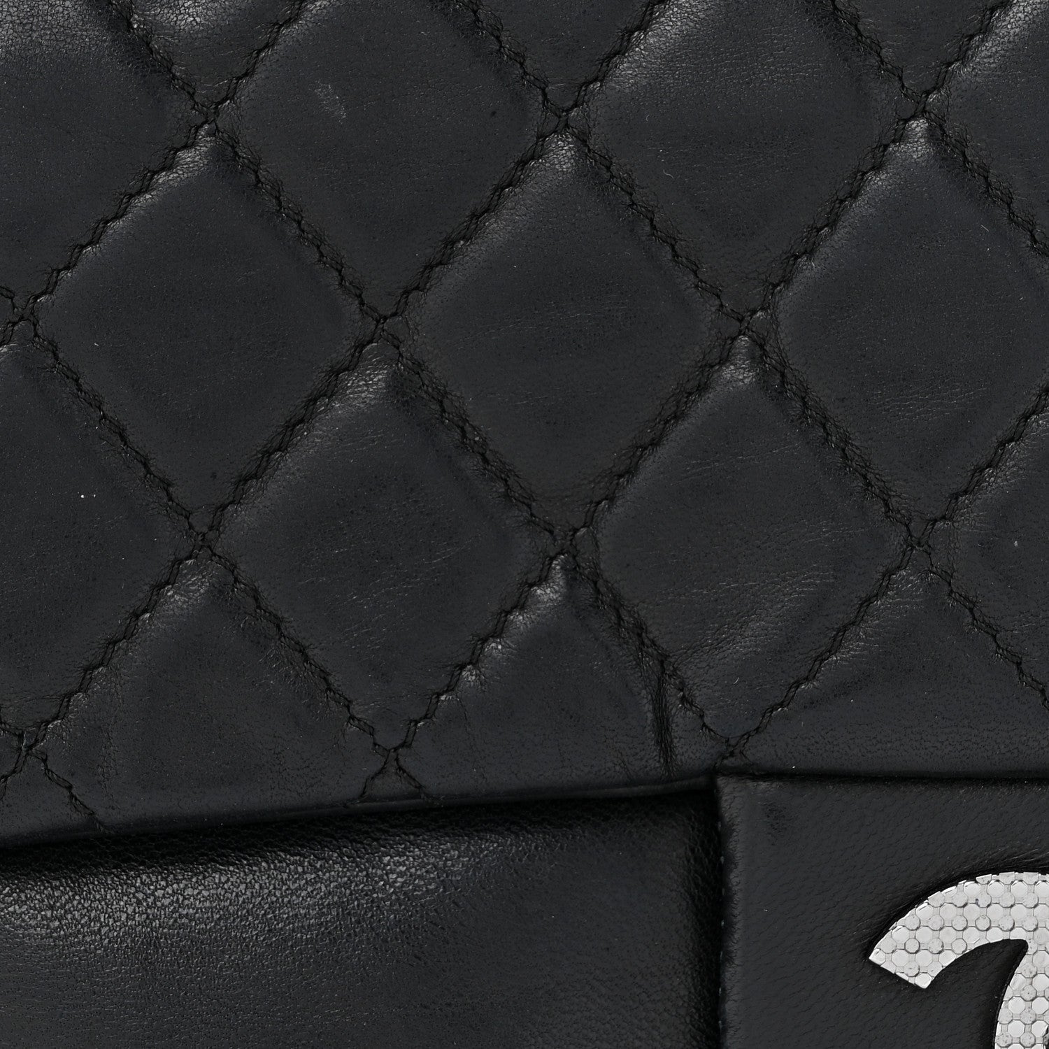 Chanel Lambskin Quilted Chain Mail Shoulder Bag Black