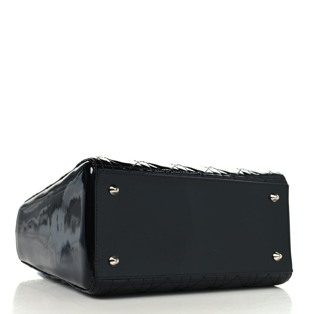 Christian Dior Patent Cannage Medium Lady Dior Black