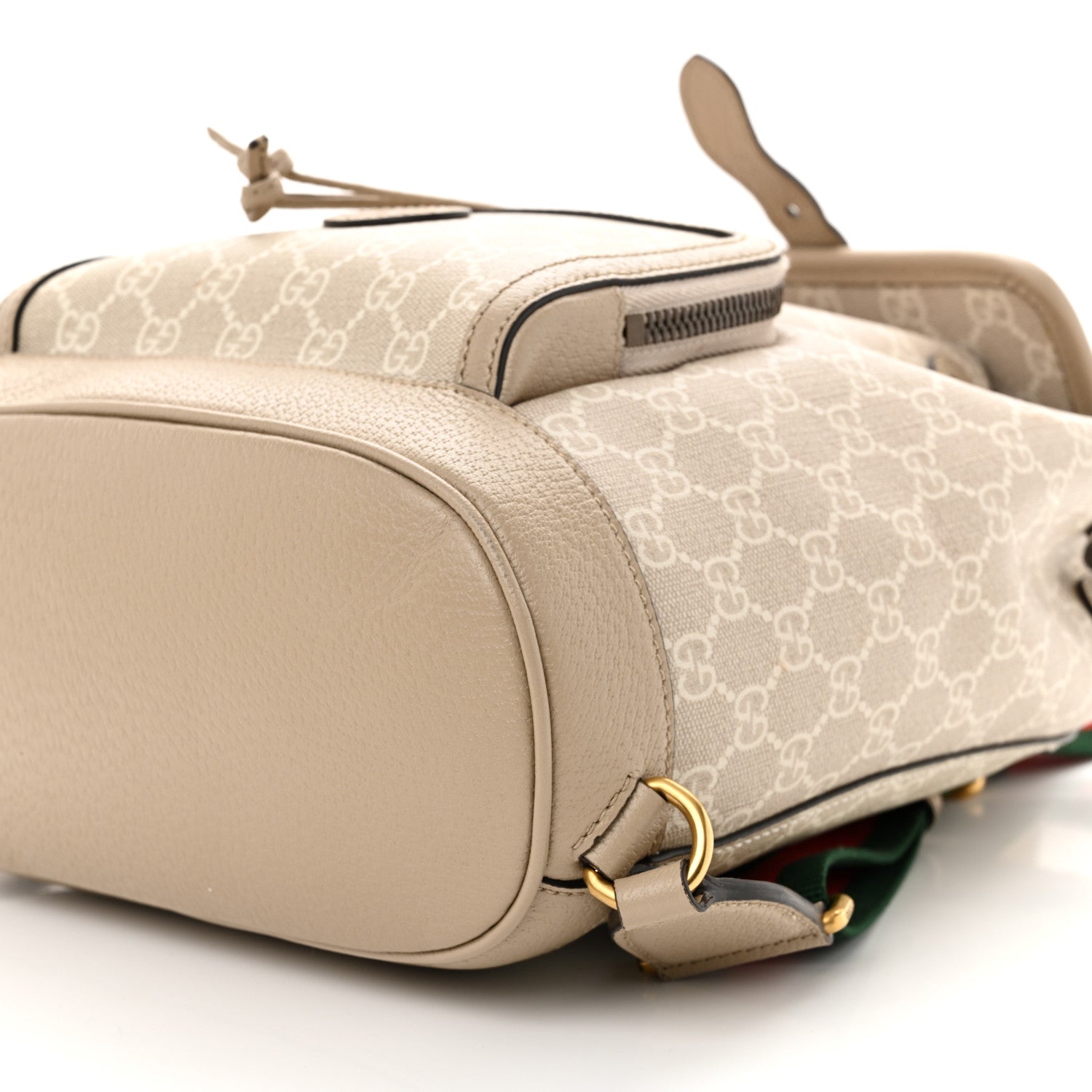Gucci GG Supreme Monogram Azalea Calfskin Retro Interlocking G Buckle Backpack Beige Mystic White