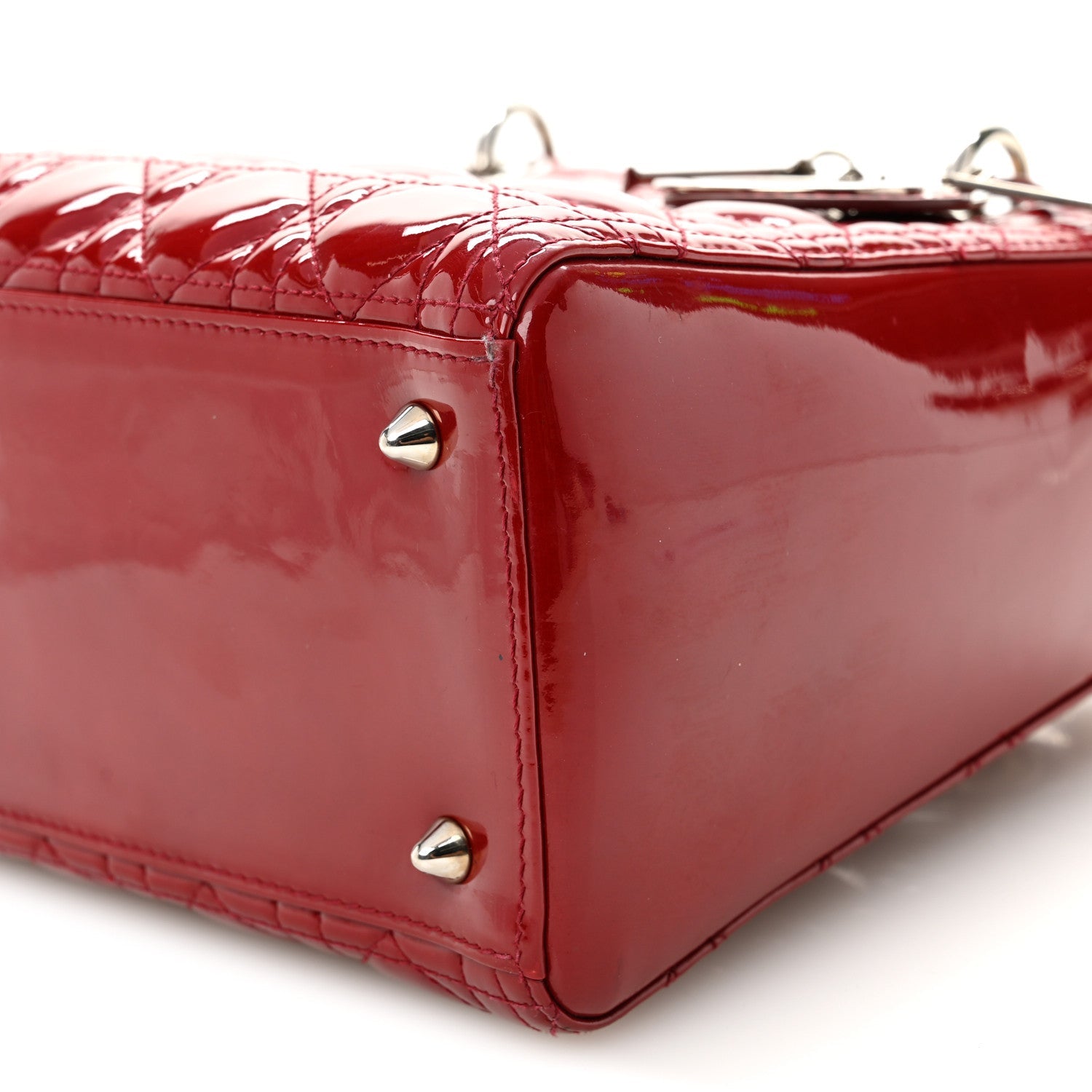 Christian Dior Patent Cannage Medium Lady Dior Red