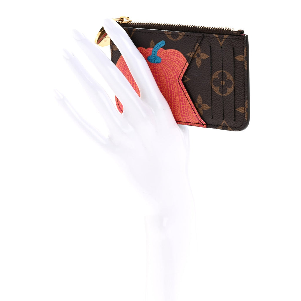 Louis Vuitton LV X YK Monogram Kusama Pumpkin Zipped Romy Card Holder