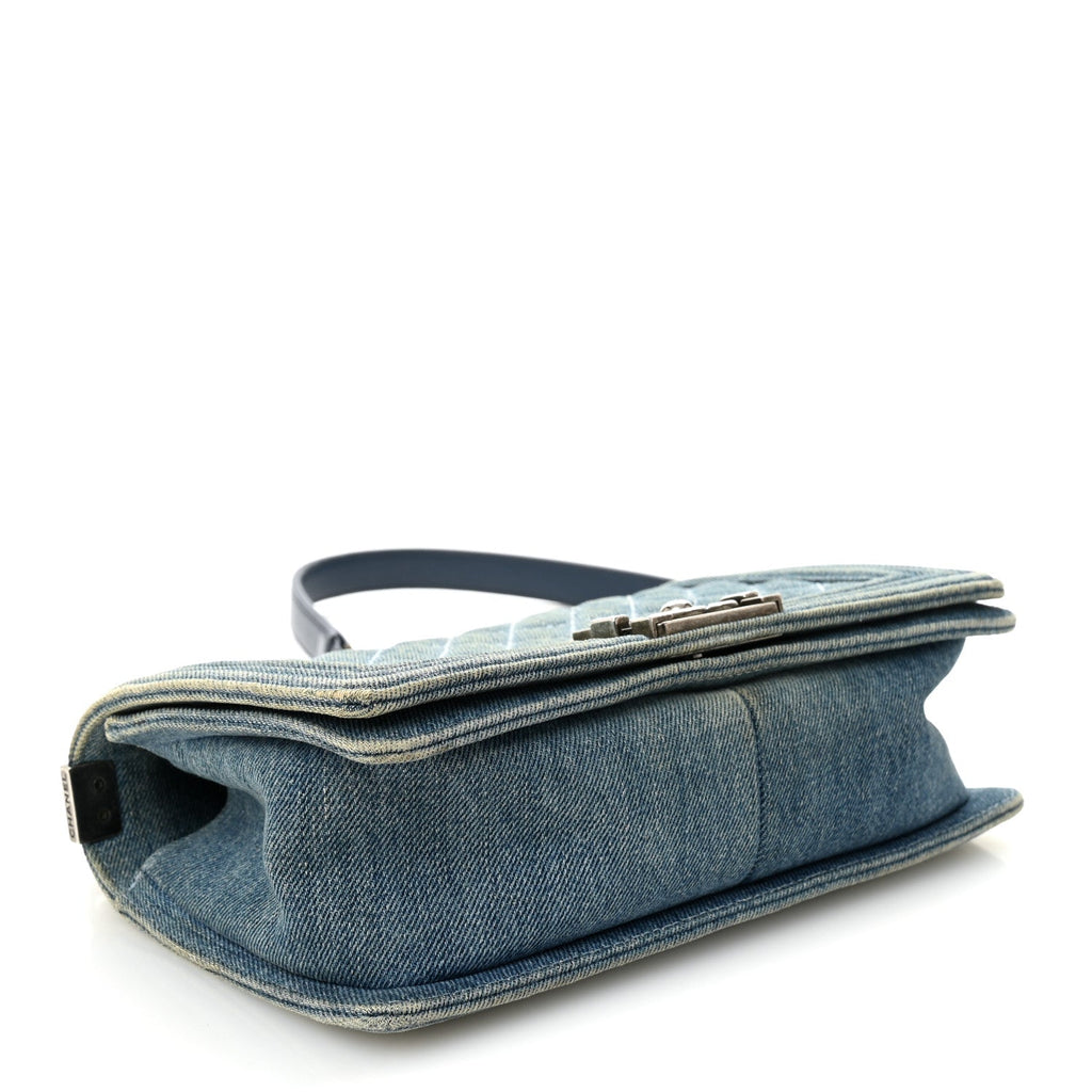 Chanel Denim Quilted Medium Boy Flap Blue