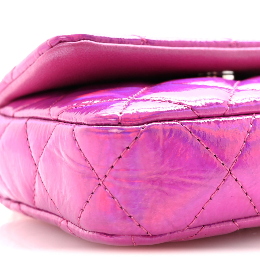 Chanel Patent Lambskin Quilted CC Hook Card Holder Pink