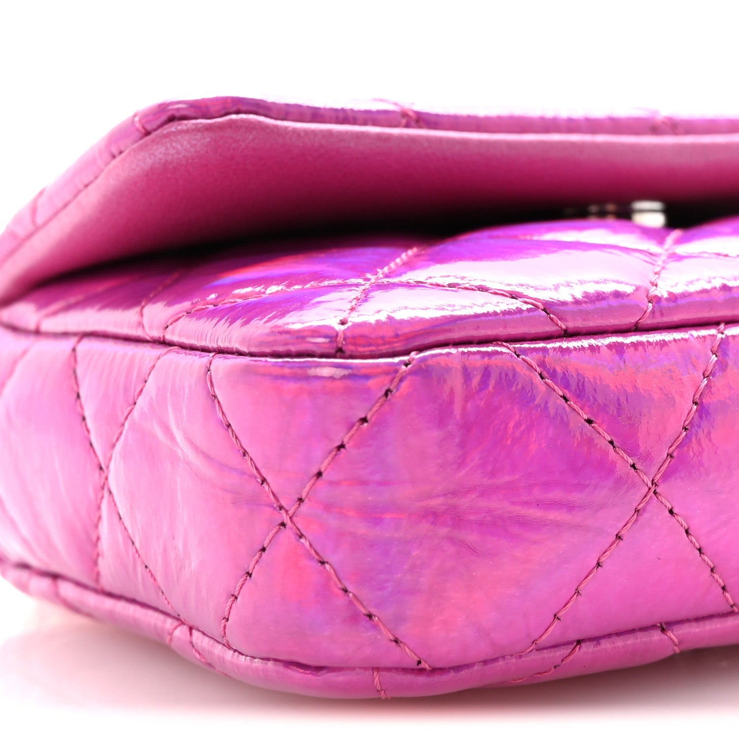 Chanel Patent Lambskin Quilted CC Hook Card Holder Pink