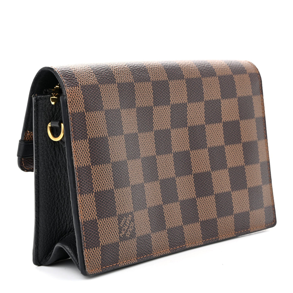 Louis Vuitton Damier Ebene Vavin Chain Wallet Black