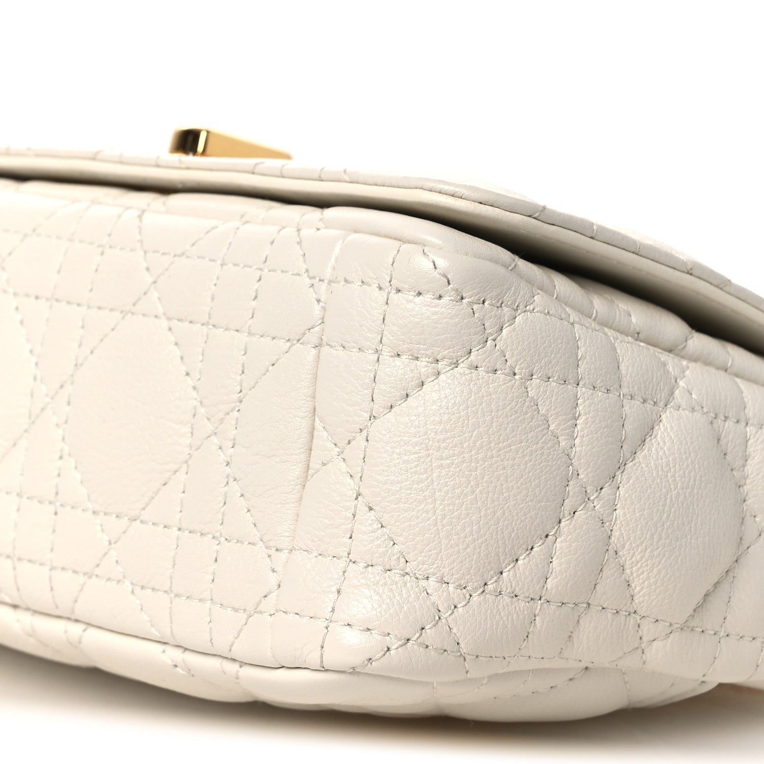 Christian Dior Lambskin Cannage Small Caro Bag Ivory