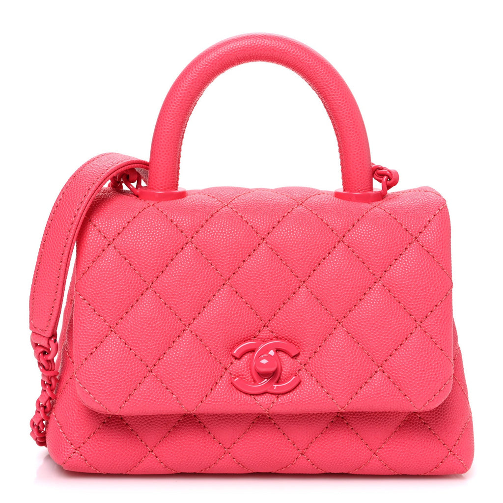 Chanel Caviar Quilted Incognito Extra Mini Coco Handle Flap Pink