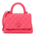 Chanel Caviar Quilted Incognito Extra Mini Coco Handle Flap Pink