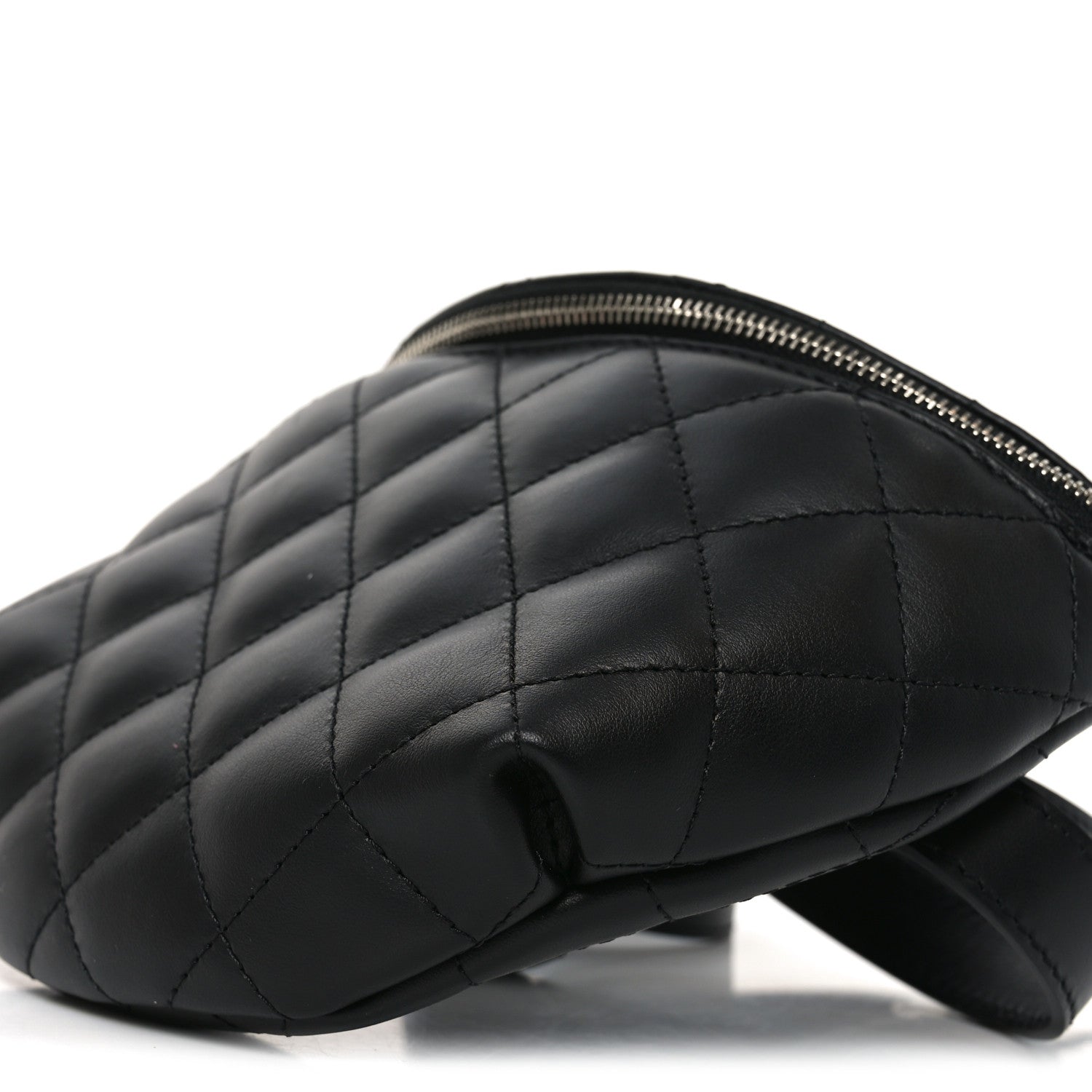 Chanel Calfskin Quilted Uniform Waist Belt Bag Black
