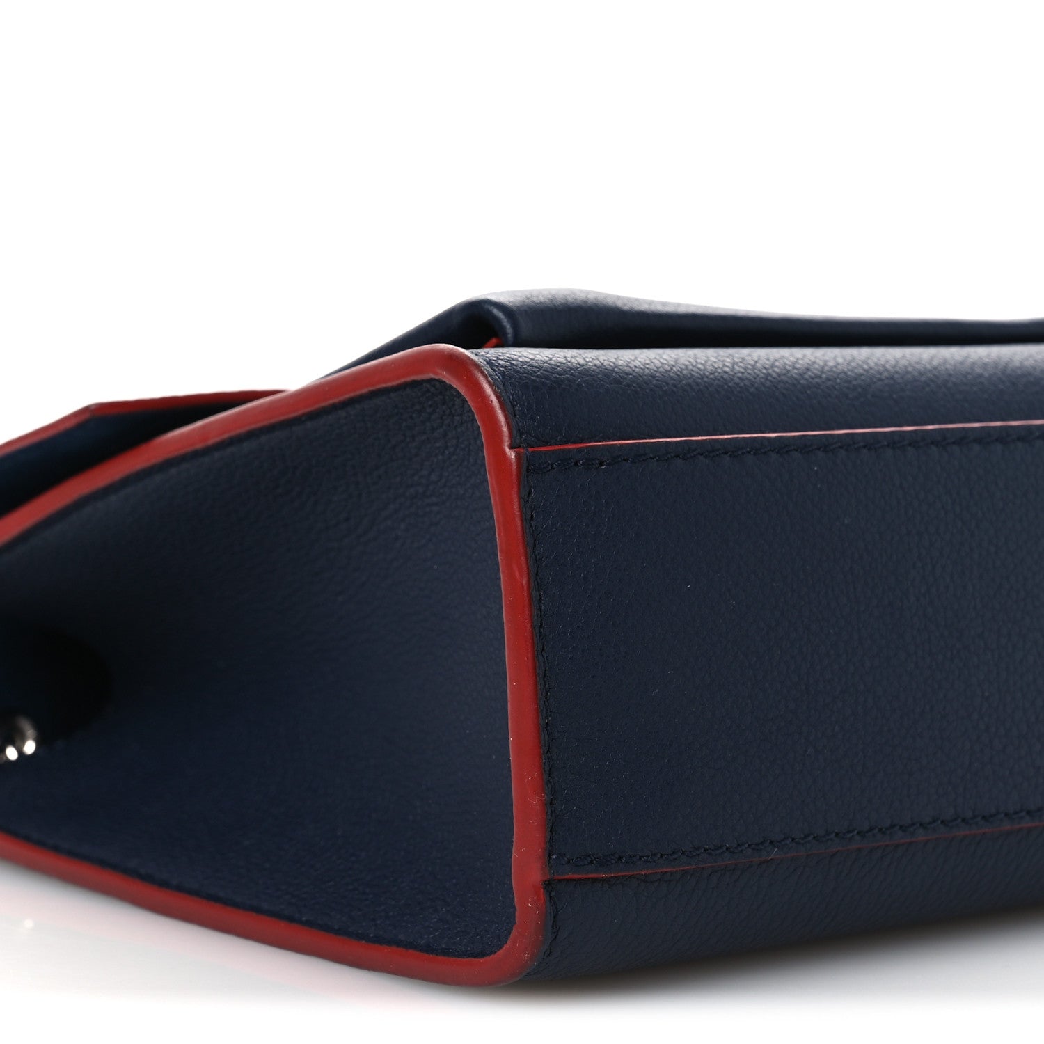 Louis Vuitton Soft Calfskin Mylockme Chain Bag BB Marine Rouge