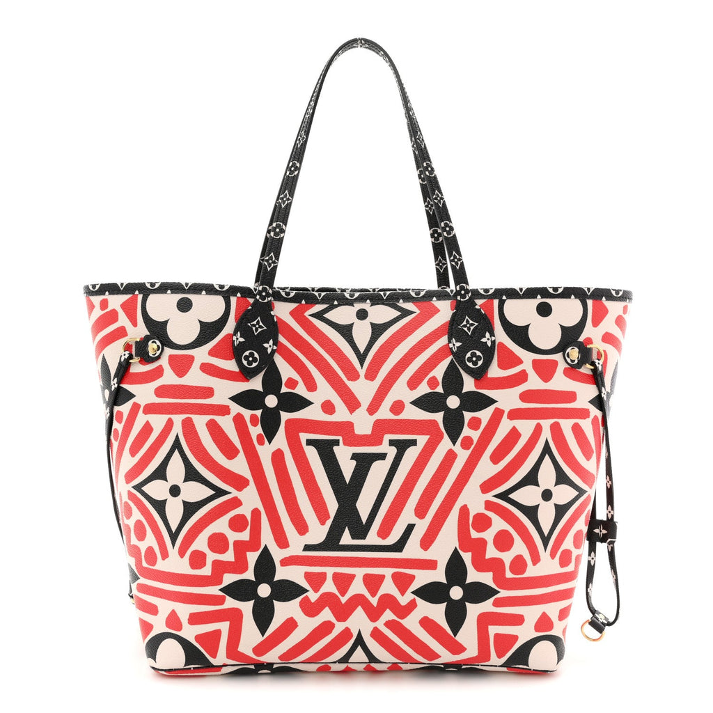Louis Vuitton Monogram Giant Crafty Neverfull MM Creme Rouge Black